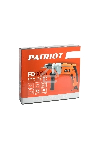 Дрель электрическая ударная PATRIOT FD800h 120301460 {Эл. дрель, с ударом, мощность 790Вт, макс.диаметр 13мм, глубиномер + дополнительная ручка}