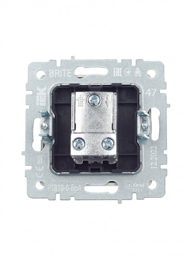 Розетка телевизионная проходная IEK BRITE РТВ10-0-БрА алюминий