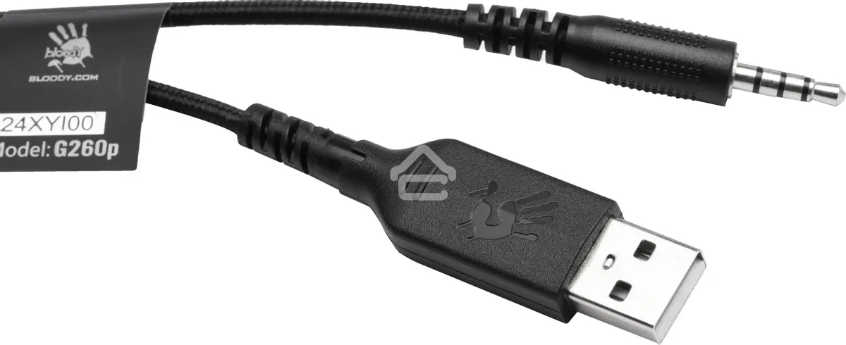 Наушники с микрофоном A4Tech Bloody G260p черный 2м мониторные USB оголовье (G260P)
