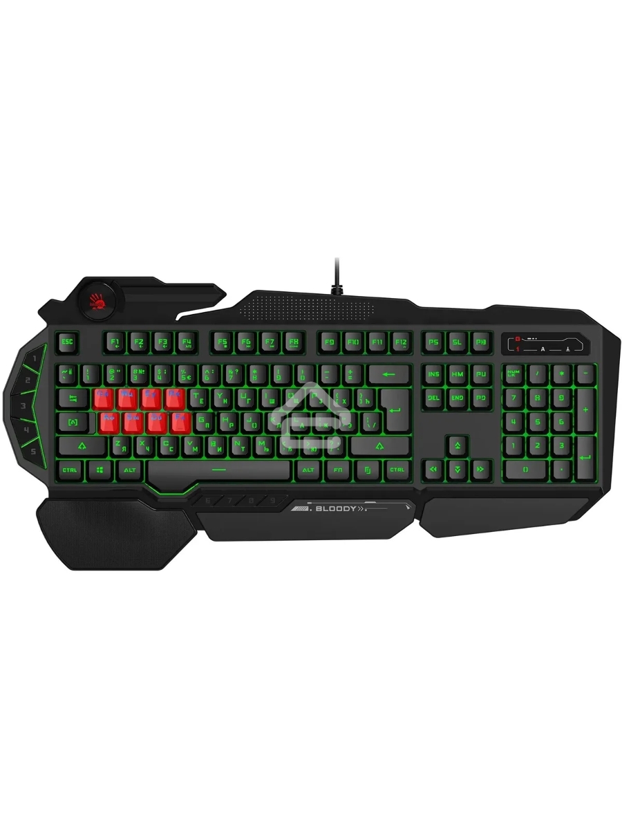 Клавиатура A4Tech Bloody B318 Black USB Multimedia Gamer LED (подставка для запястий)
