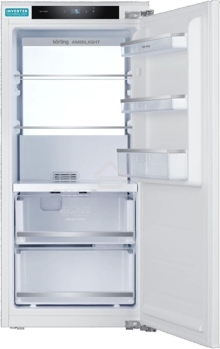 Встраиваемый холодильник Korting KSI 1221, белый однокамерный 173л, морозилка отсутствует, капельное