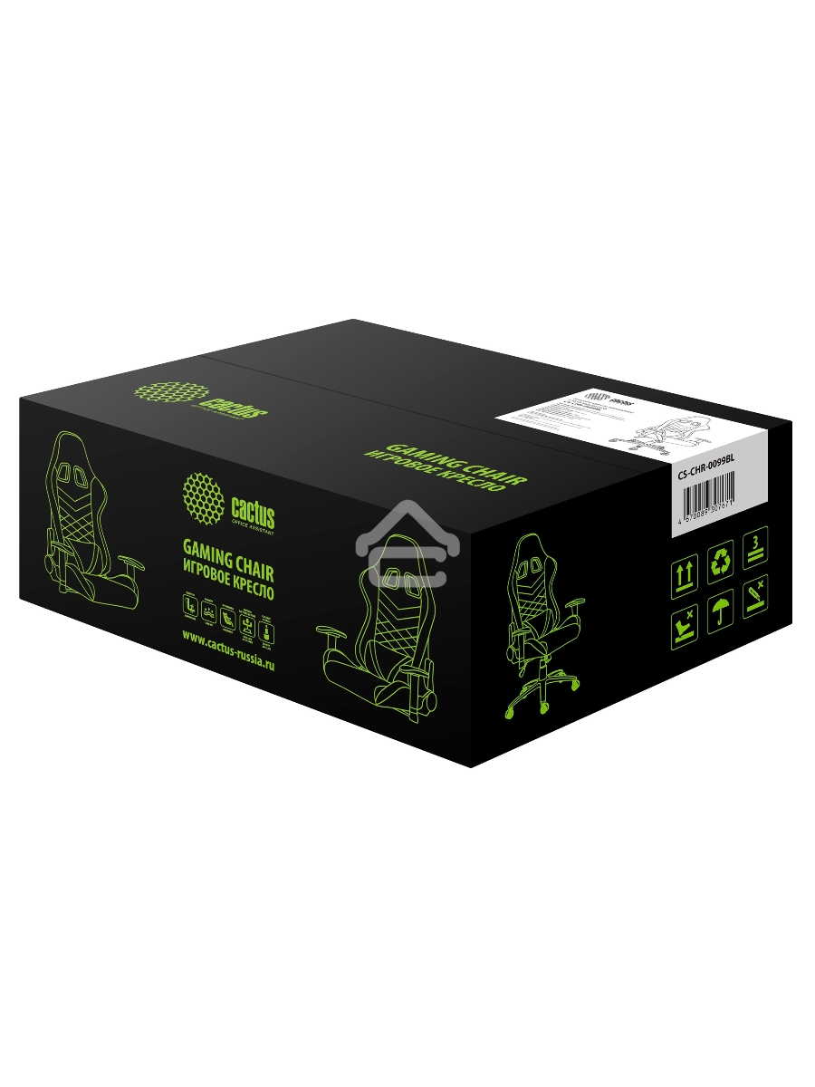 Кресло игровое Cactus CS-CHR-0099BL черный сиденье черный эко.кожа с подголов. крестовина металл пластик черный