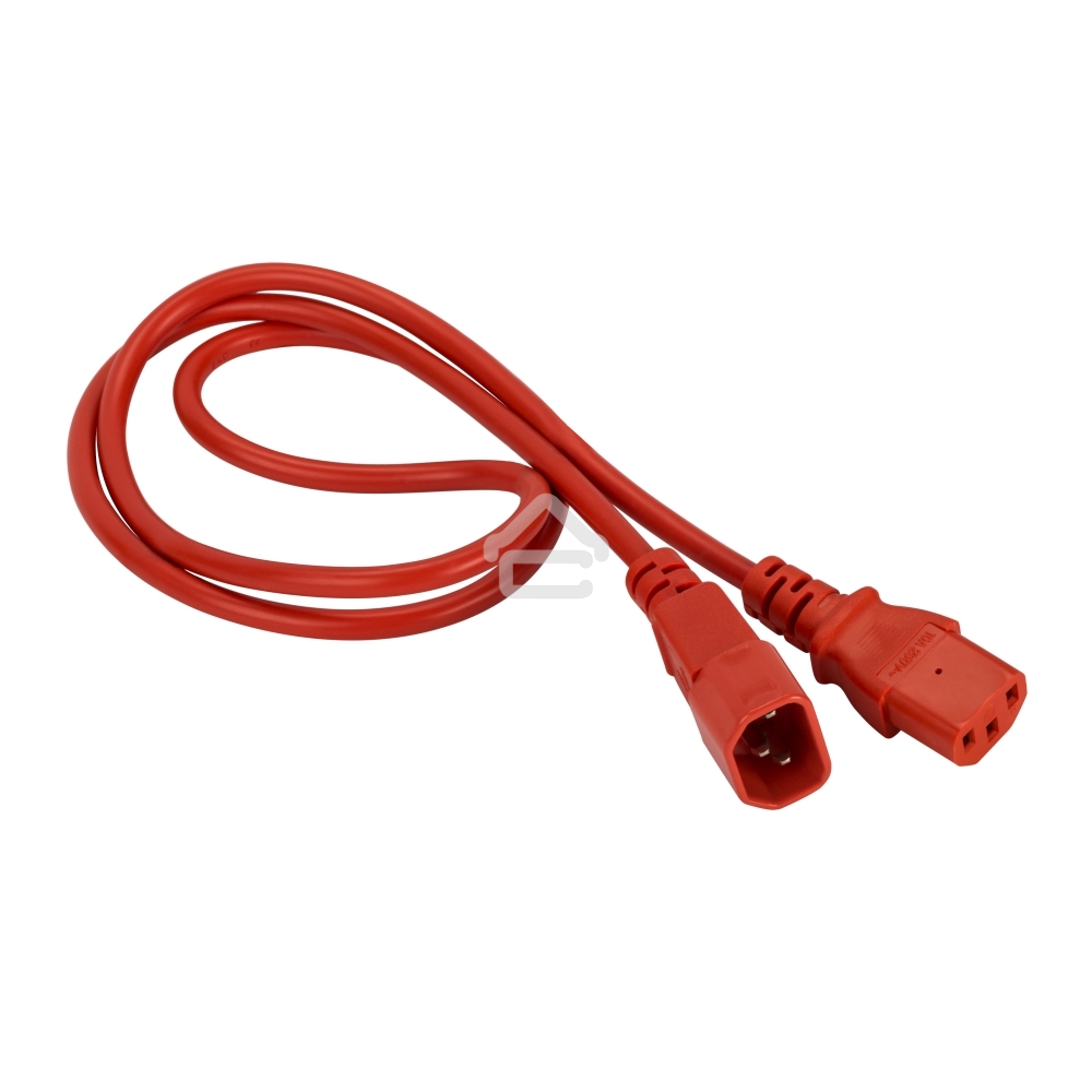 Шнур питания Lanmaster LAN-PP13/14-1.5-RD C13-С14 проводник.:3x0.75мм2 1.5м 220В 10А красный