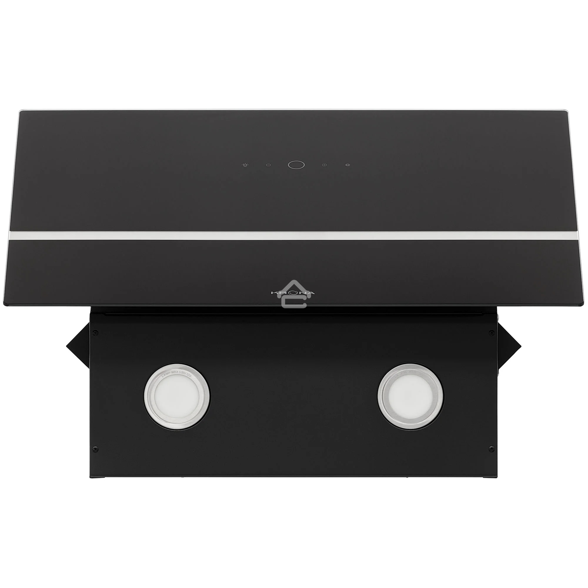 Вытяжка наклонная KRONA Bruna 600 S черный/серебристый, 59.5 см, 1300 куб. м/ч, 56 дБ
