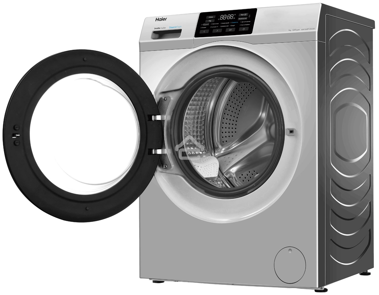 Стиральная машина Haier HW70-BP12919S серебристая, загрузка фронтальная 7кг, 1200 об/мин., класс: A+++