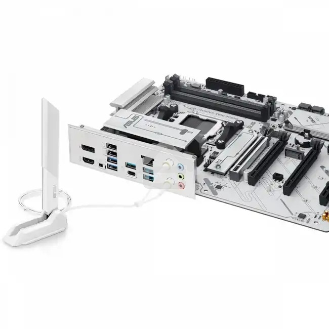 Материнская плата ASUS B650E MAX GAMING WIFI W, AM5, AMD B650, 4xDDR5, 4xSATA, 3xM.2, 1xPCIe 5.0 x16, 1xPCIe 4.0 x4, 2xPCIe 3.0 x1, 1xDP, 1xHDMI, 1x2.5Gb LAN, Wi-Fi 6E, Bluetooth 5.3, 1xUSB-C 10Gbps, 3xUSB-A 10Gbps, 2xUSB-A 5Gbps, 2xUSB-A 2.0, 3x3.5 мм, 7