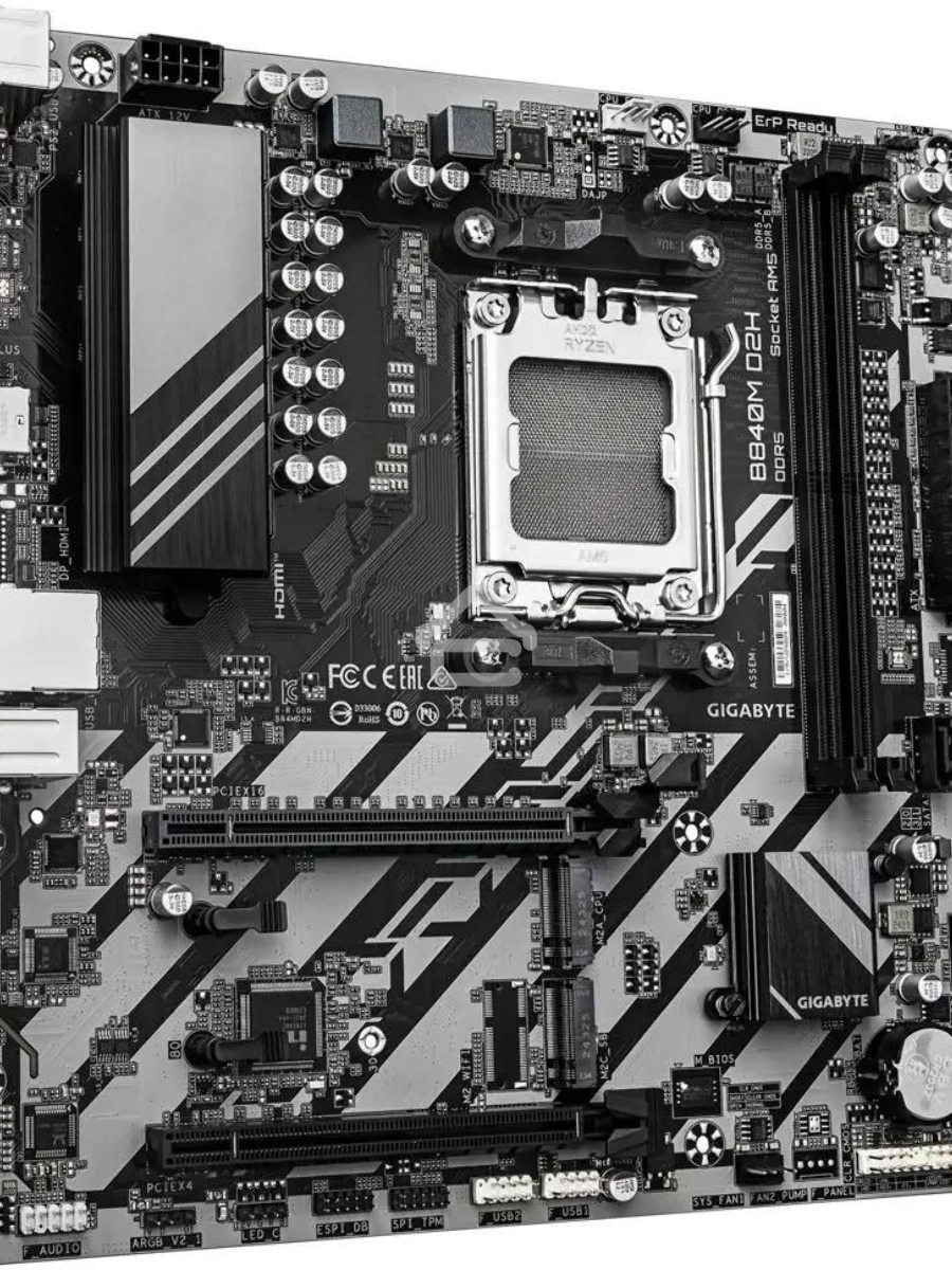 Материнская плата Gigabyte B840M D2H, AM5, AMD B840, 2xDDR5, 4xSATA, 2xM.2, 1xPCIe 4.0 x16, 1xPCIe 3.0 x4, 1xHDMI, 1x2.5Gb LAN, 2xUSB-A 5Gbps, 8xUSB-A 2.0, 3x3.5 мм, 7.1, mATX