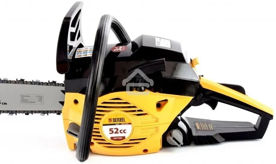 Пила цепная бензиновая Denzel DGS-5218, шина 45 см, 52см3, 3,5 л.с., шаг 0,325, паз 1,5 мм,