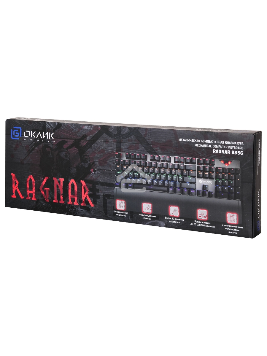 Клавиатура Оклик 935G RAGNAR механическая черный USB Multimedia for gamer LED
