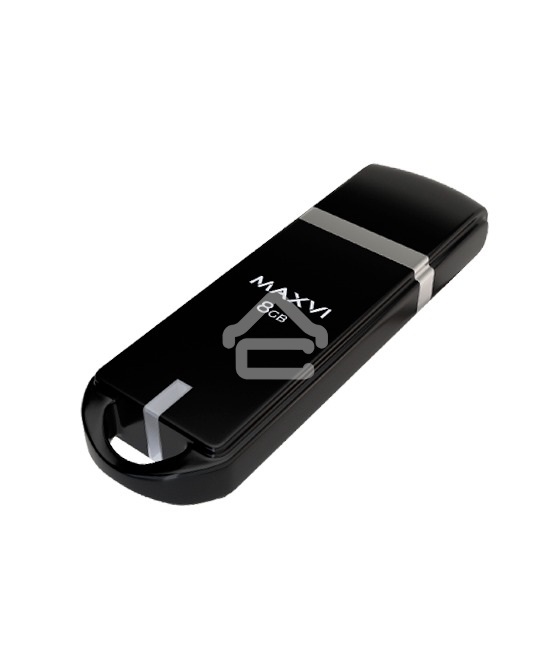 Флешка USB R/W Maxvi P3 8GB USB 2.0 black, монолит с колпачком, ABS пластик