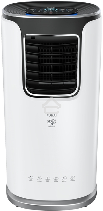 Кондиционер мобильный FUNAI JASMINE MAC-JS30CON03 9500 BTU, 20 м², 55 дБ, охлаждение, осушение, белый