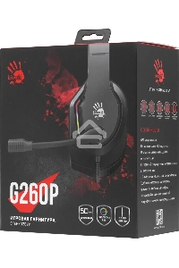 Наушники с микрофоном A4Tech Bloody G260p черный 2м мониторные USB оголовье (G260P)