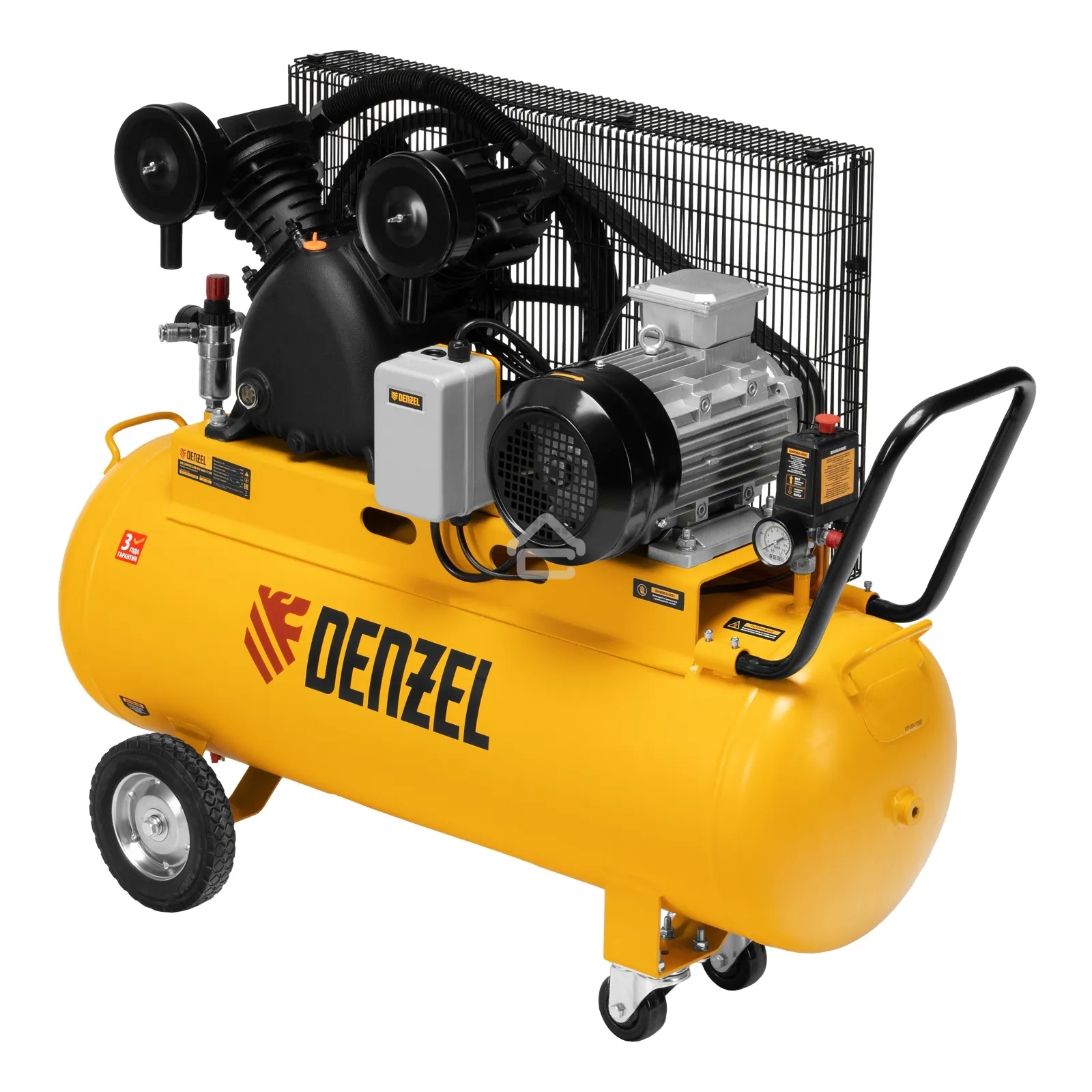 Компрессор воздушный рем. привод BCV 4000-T/100, 4,0 кВт, 100 литров, 690 л/мин Denzel