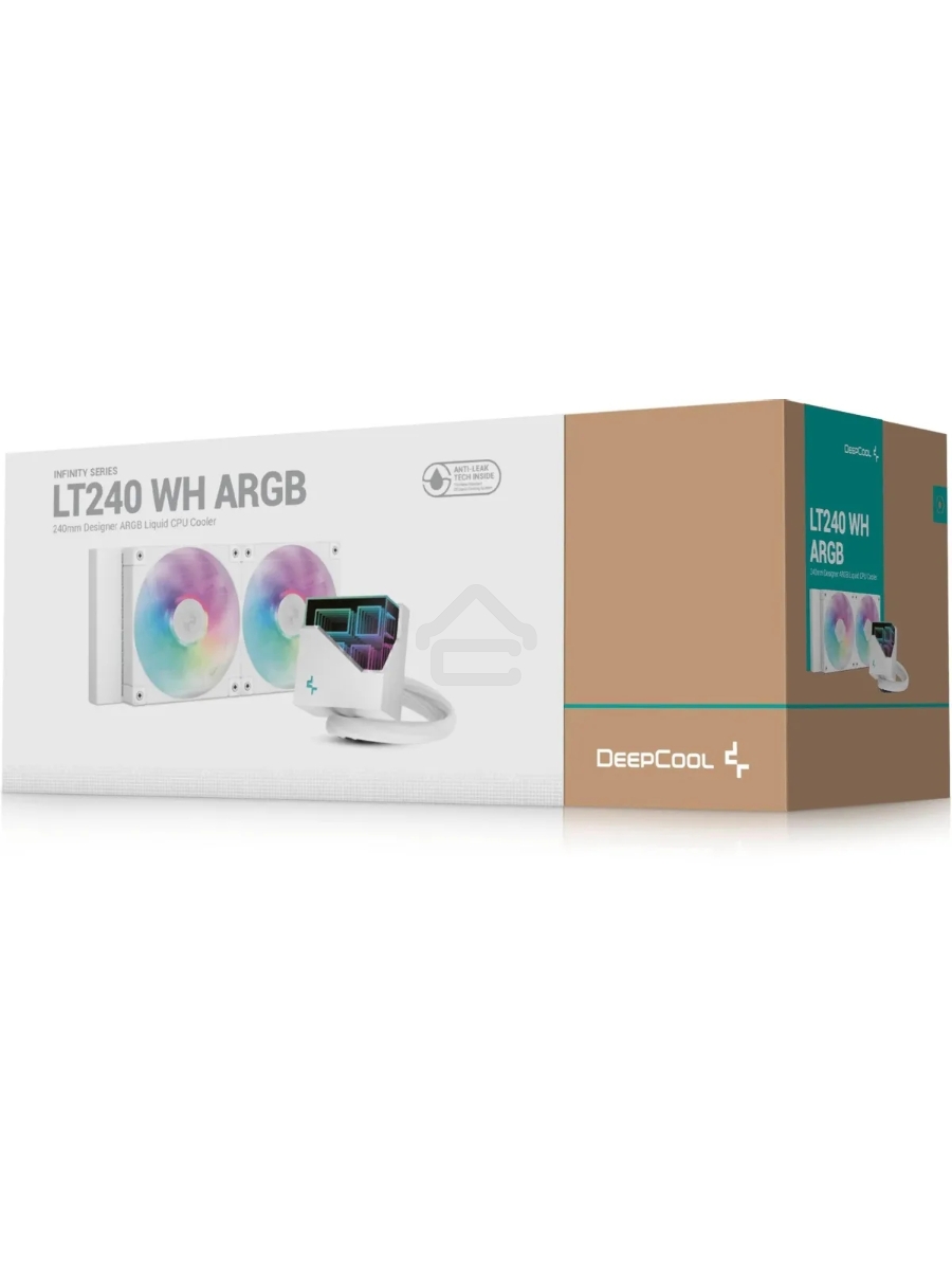 Система жидкостного охлаждения DEEPCOOL LT240 ARGB белый, 120 мм, алюминий/медь, 2400 об/мин, 38.71 дБ, 4 pin, 280 Вт