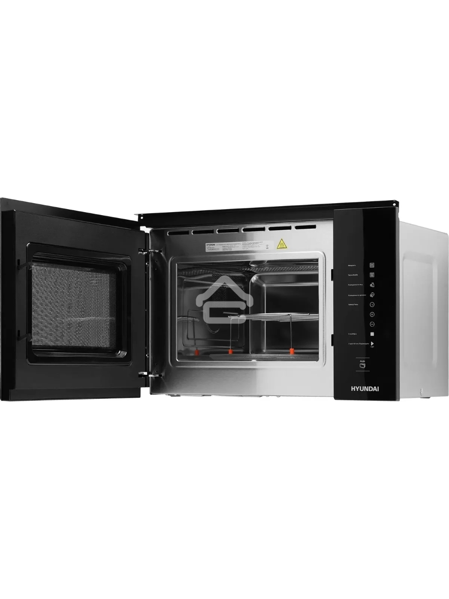 Микроволновая печь встраиваемая Hyundai HBW 2560 BG черный, 25 л, 900 Вт, переключатели - сенсор