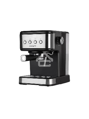 Кофеварка рожковая Scarlett SC-CM33022 серебристый/черный, исп. кофе - молотый, 1.5 л, 1100 Вт, 15 Бар.