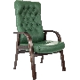Кресло офисное Бюрократ T-9928WALNUT-CF, зеленый, кожа, на ножках, дерево