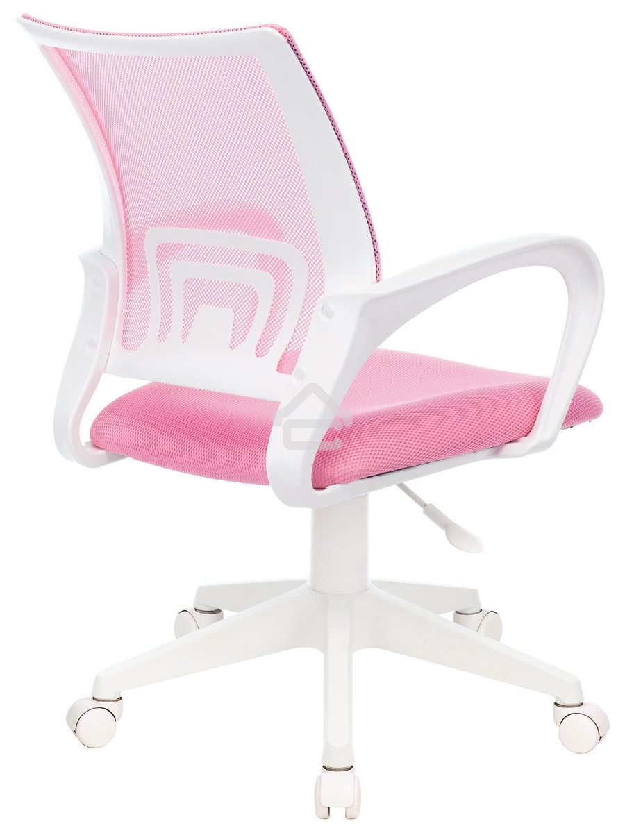 Кресло компьютерное Бюрократ CH-W695NLT TW-06A TW-13A розовый, сетка/ткань, крестовина пластик, пластик белый