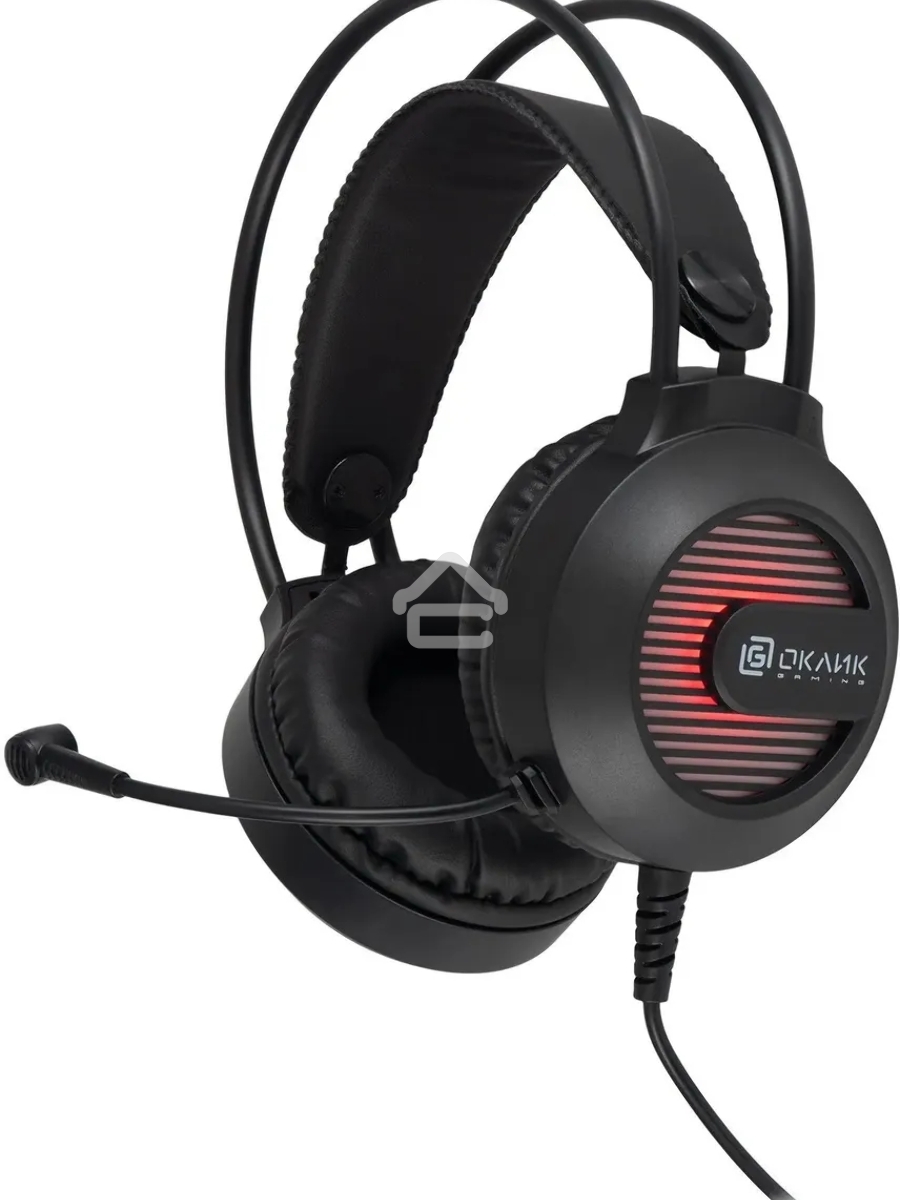 Наушники с микрофоном Оклик HS-L300G Black черный 2.2м мониторные USB оголовье (1796949)