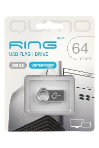 Флеш диск QUMO 64GB Ring USB 3.0 цвет корпуса металлик  (QM64GUD3-Ring)