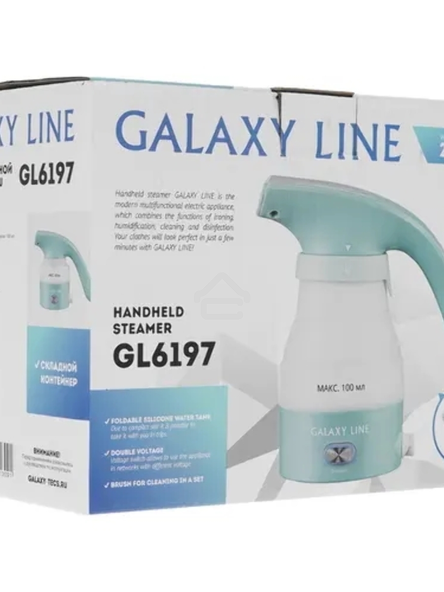 Отпариватель Galaxy Line GL 6197, бирюзовый, ручной, 700 Вт, контейнер для воды 100 мл