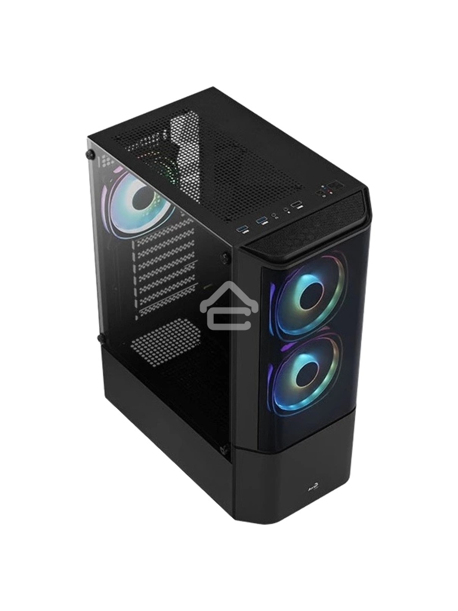 Корпус MidTower Aerocool / Formula Quantum-G-BK-v2 (черный) без Б/п, ATX 3FRGB Fan on front panel