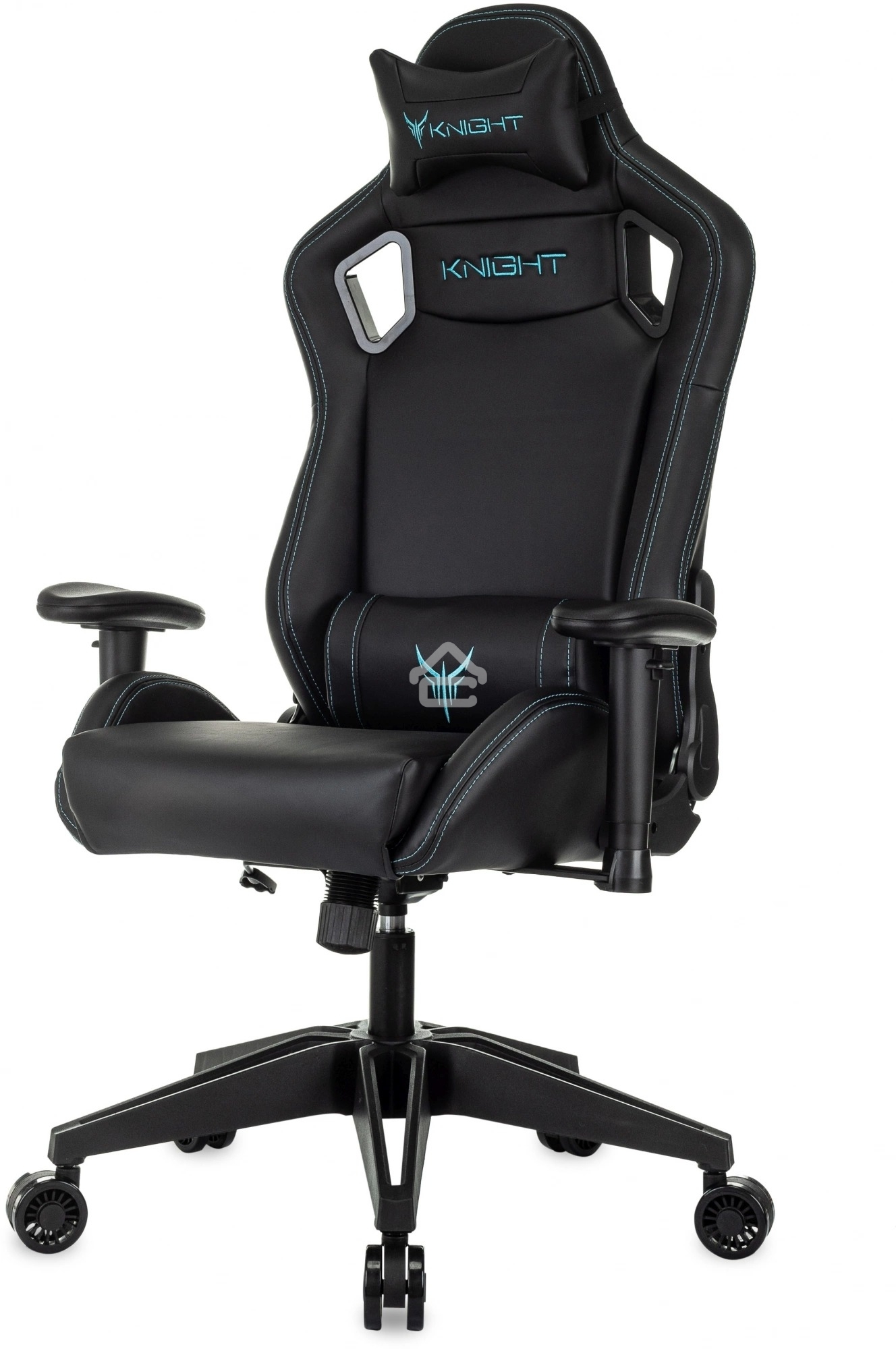 Кресло игровое Knight Outrid Smile черный эко.кожа крестов. пластик