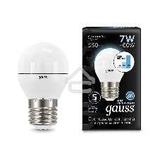 Лампа светодиодная Gauss LED Globe 7Вт E27 4100К step diммable (диммир.)