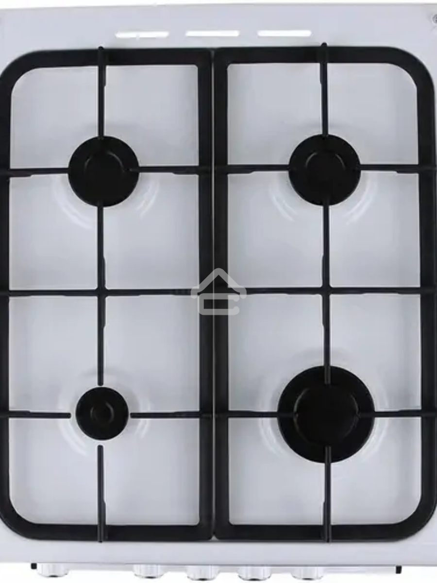 Плита газовая De Luxe 506040.24Г ЧР белый, конфорок 4 шт, духовка 54 л, 50 см x 85 см x 60 см