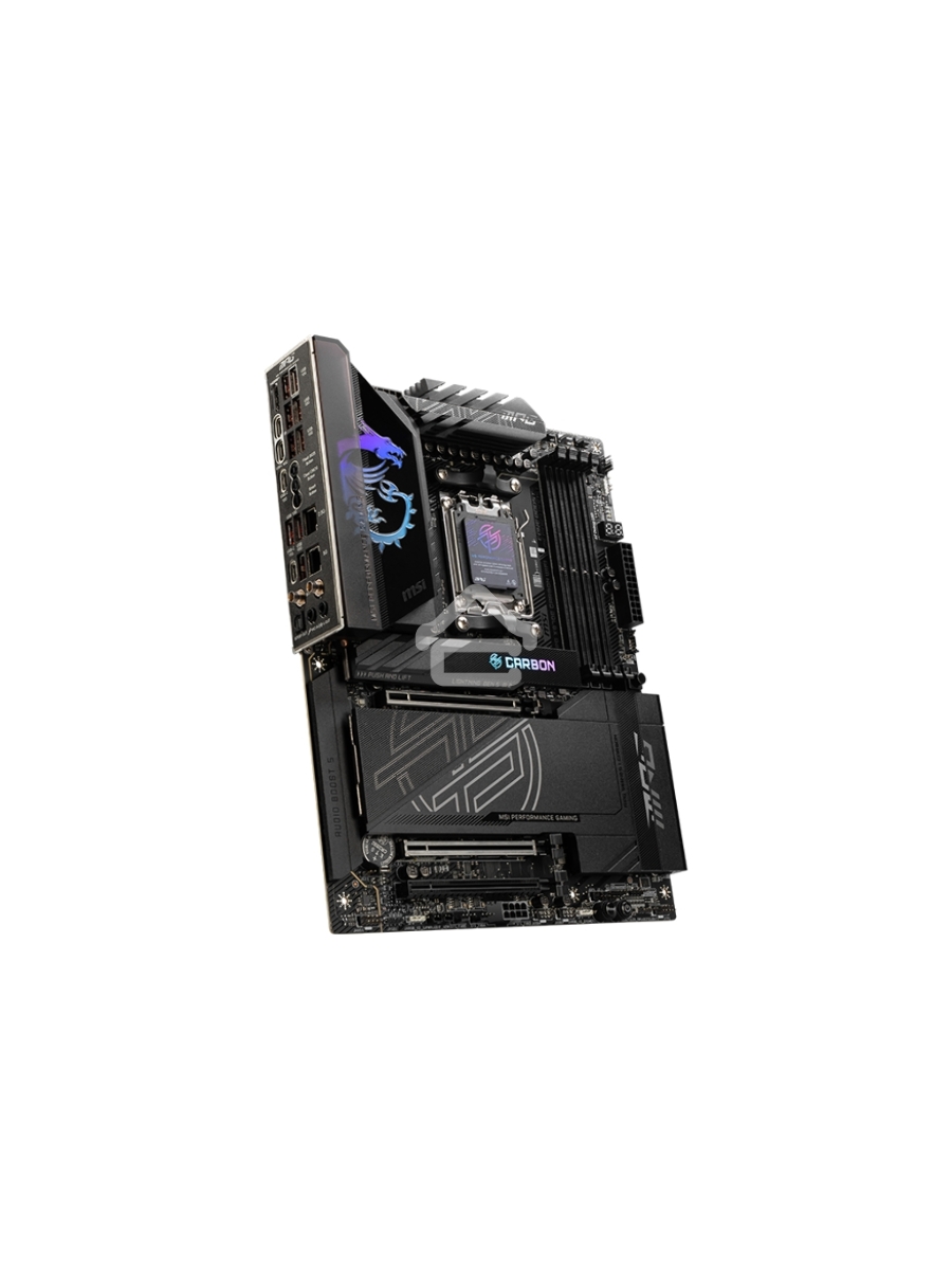 Материнская плата MSI MPG X870E CARBON WIFI, AM5, AMD X870E, 4xDDR5, 4xSATA, 4xM.2, 1xPCIe 5.0 x16, 1xPCIe 5.0 x4, 1xPCIe 4.0 x4, 1xHDMI, 2xUSB-C, 2x1Gb LAN, 9xUSB 3.2 Gen 2, 2xUSB4, 2x3.5 мм, 7.1, ATX