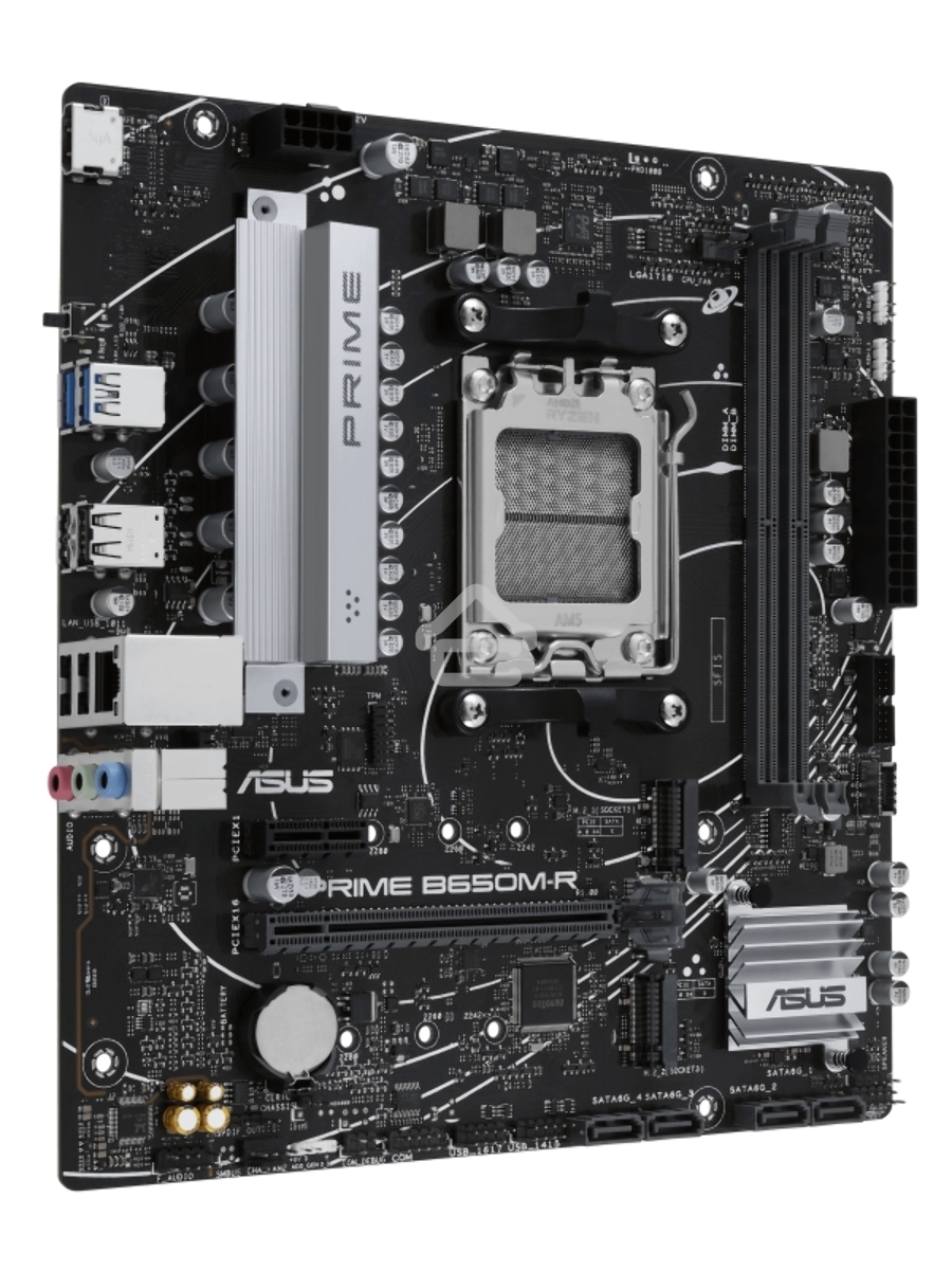 Материнская плата ASUS PRIME B650M-R, Socket AM5, AMD B650, 2xDDR5, 4xSATA, 2xM.2, 1xPCIe 4.0 x16, 1xPCIe x1, 1xHDMI, 1x 2.5Gb LAN, 2xUSB-A 3.2 Gen 1, 4xUSB-A 2.0, 3x3.5 мм, 7.1, mATX