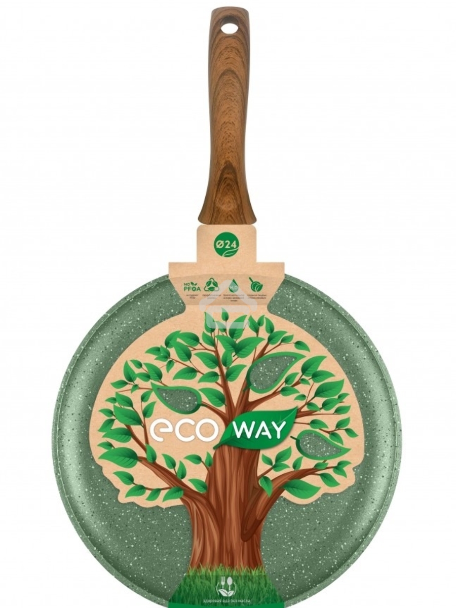 Сковорода блинная 24 НЕВА МЕТАЛЛ ПОСУДА EW6224 ECO WAY н/р