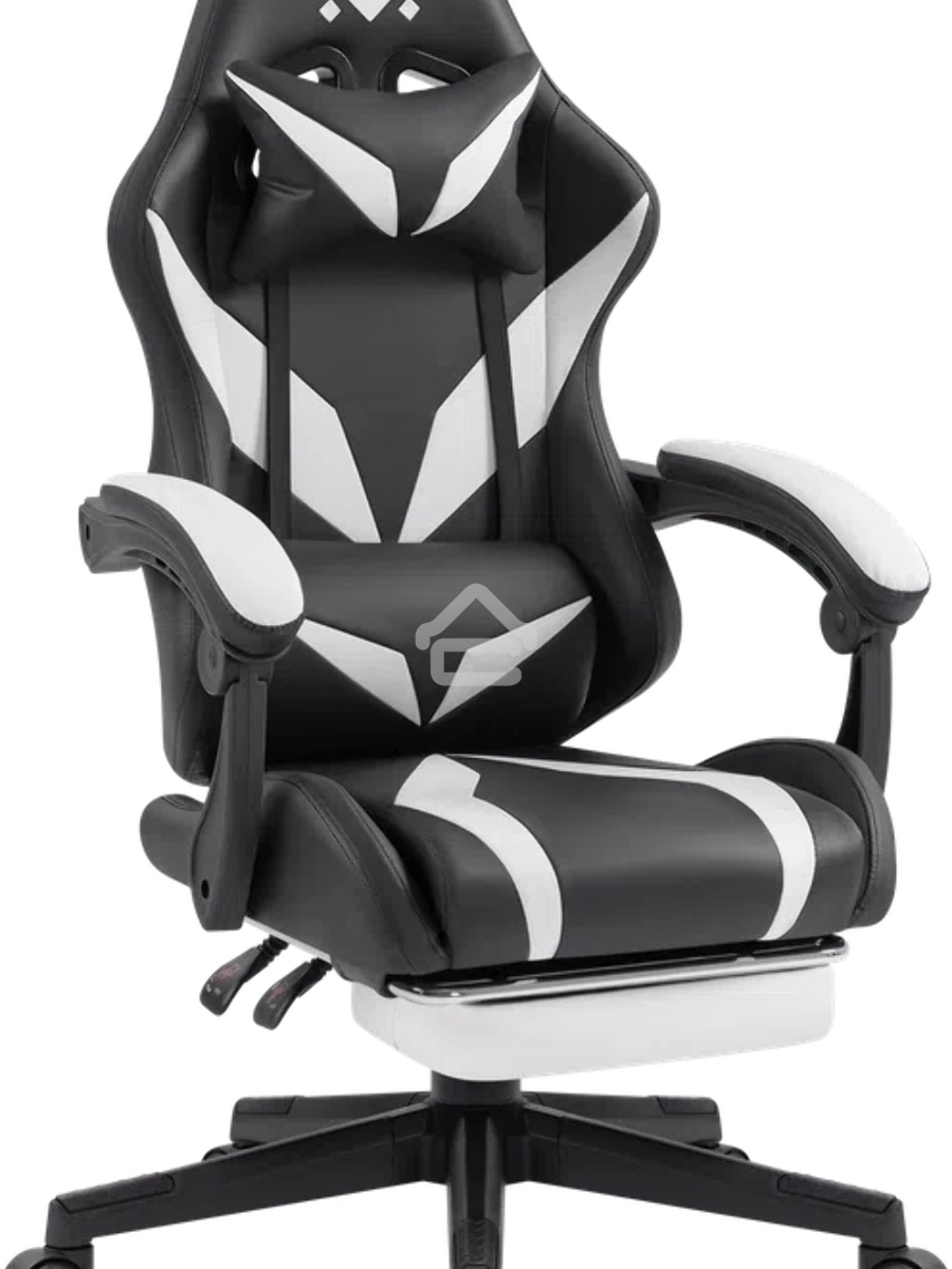 Кресло игровое Defender Aspect черный/белый, класс 4, PU, подножка