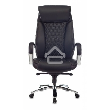 Кресло руководителя Бюрократ T-9924SL черный, кожа, крестовина металл хром