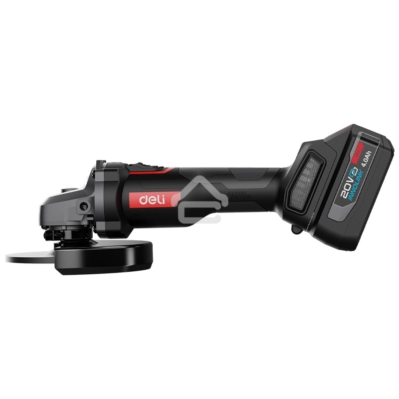 Угловая шлифовальная машина аккумуляторная Deli DC601, (2АКБ*4А·ч + ЗУ, 20В, 115мм, М14, 3500/6000/8500об/мин, сумка)