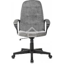 Кресло руководителя Бюрократ CH 002 Fabric Light-19 серый, крестов. пластик