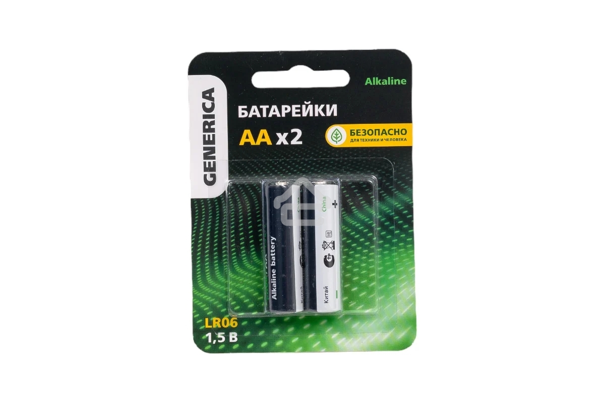 Батарейка щелочная Alkaline LR06/AA (2шт/блистер) GENERICA