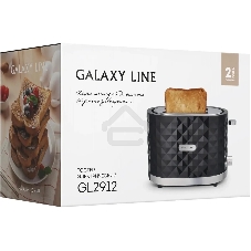 Тостер Galaxy Line GL 2912, черный, пластик, 1200 Вт