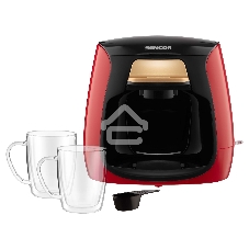 Кофеварка капельная Sencor SCE 2101RD красный, исп. кофе - молотый, 0.3 л. 500 Вт.