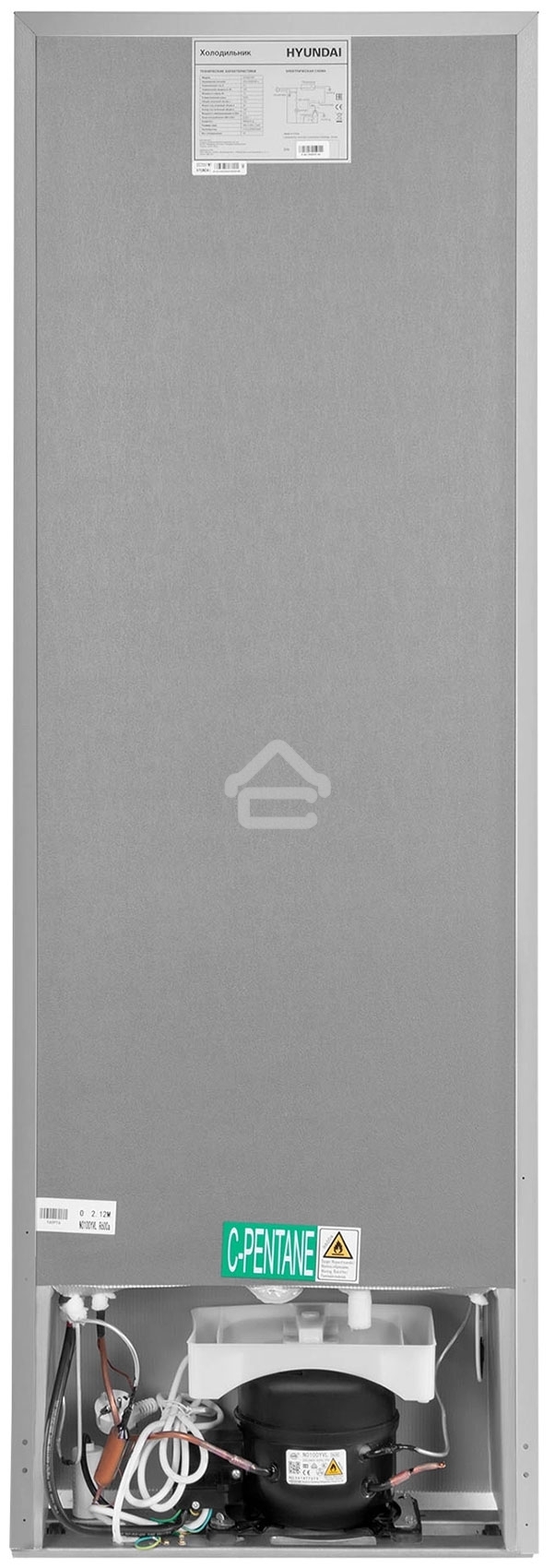 Холодильник Hyundai CC2051SL серебристый двухкамерный 129/64 л морозилка снизу, капельная система