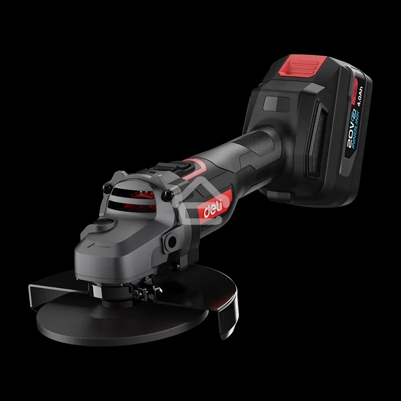 Угловая шлифовальная машина аккумуляторная Deli DC601, (2АКБ*4А·ч + ЗУ, 20В, 115мм, М14, 3500/6000/8500об/мин, сумка)