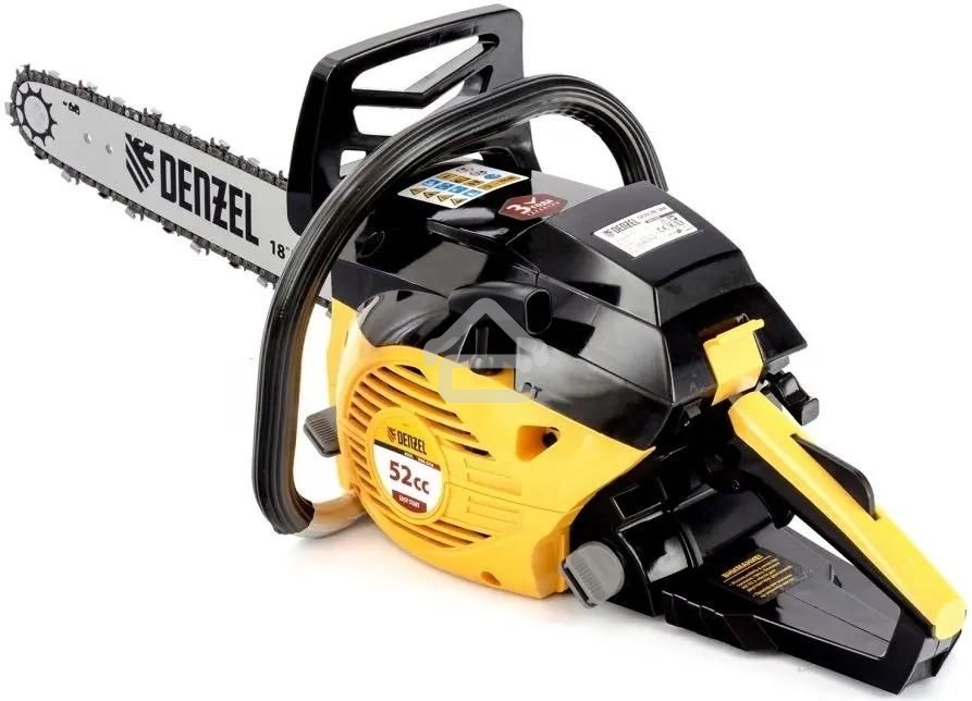 Пила цепная бензиновая Denzel DGS-5218, шина 45 см, 52см3, 3,5 л.с., шаг 0,325, паз 1,5 мм,
