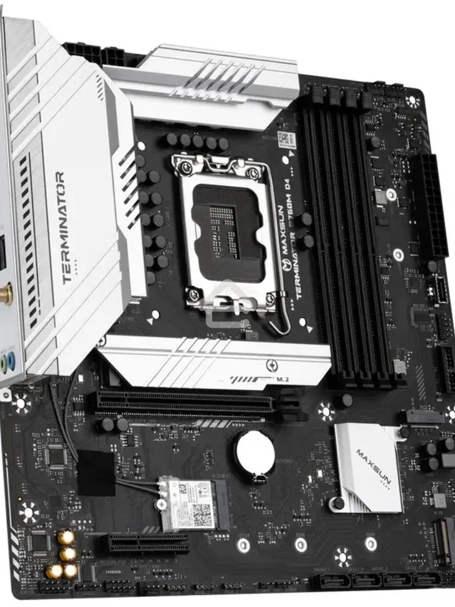 Материнская плата Maxsun Terminator B760M D4, LGA 1700, Intel B760, 4xDDR4, 4xSATA, 3xM.2, 1xPCIe 5.0 x16, 1xPCIe 3.0 x4, 1xHDMI, 1xDP, 1x 2.5Gb LAN, 2xUSB-A 3.2 Gen 1, 6xUSB-A 2.0, 3x3.5 мм, 5.1, M-ATX