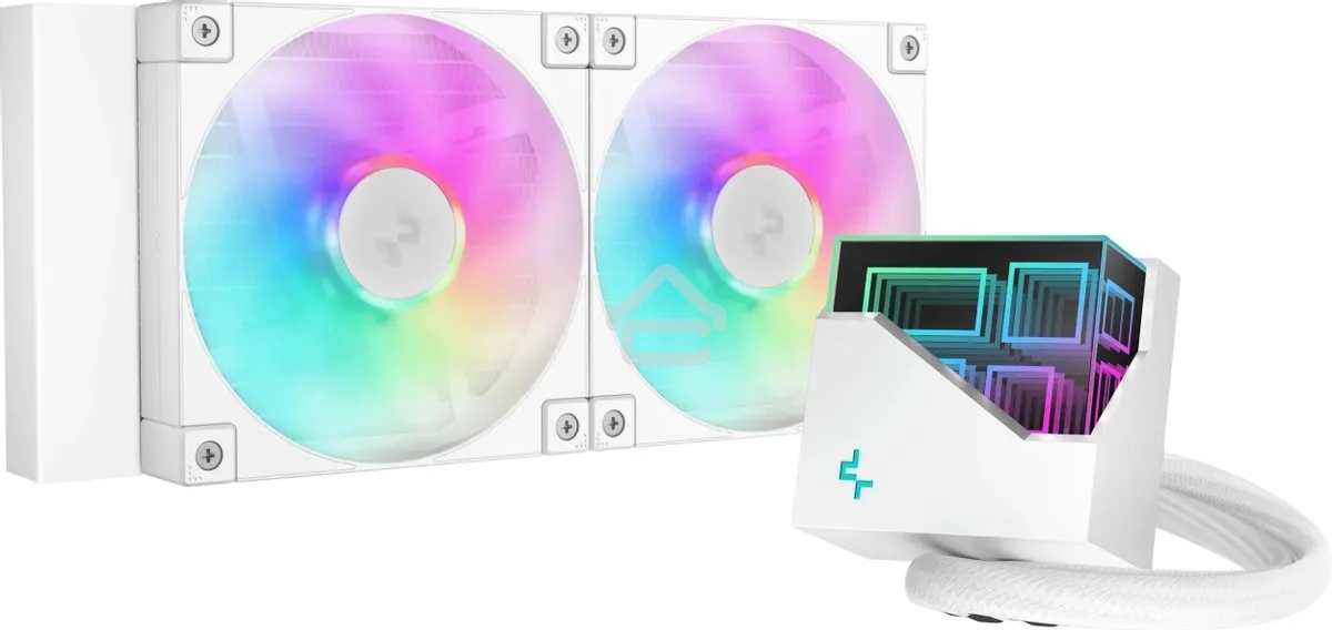 Система жидкостного охлаждения DEEPCOOL LT240 ARGb белый, 120 мм, алюминий/медь, 2400 об/мин, 38.71 дБ, 4 pin, 280 Вт