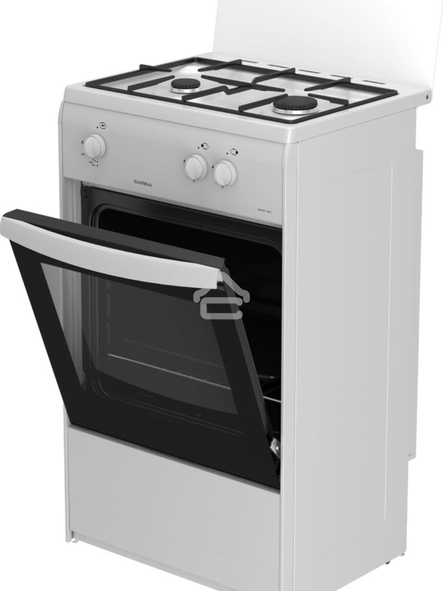 Плита газовая Darina 1AS GM 521 001 W белый/черный, конфорок 2 шт, духовка 45 л, 50 см x 85 см x 41 см