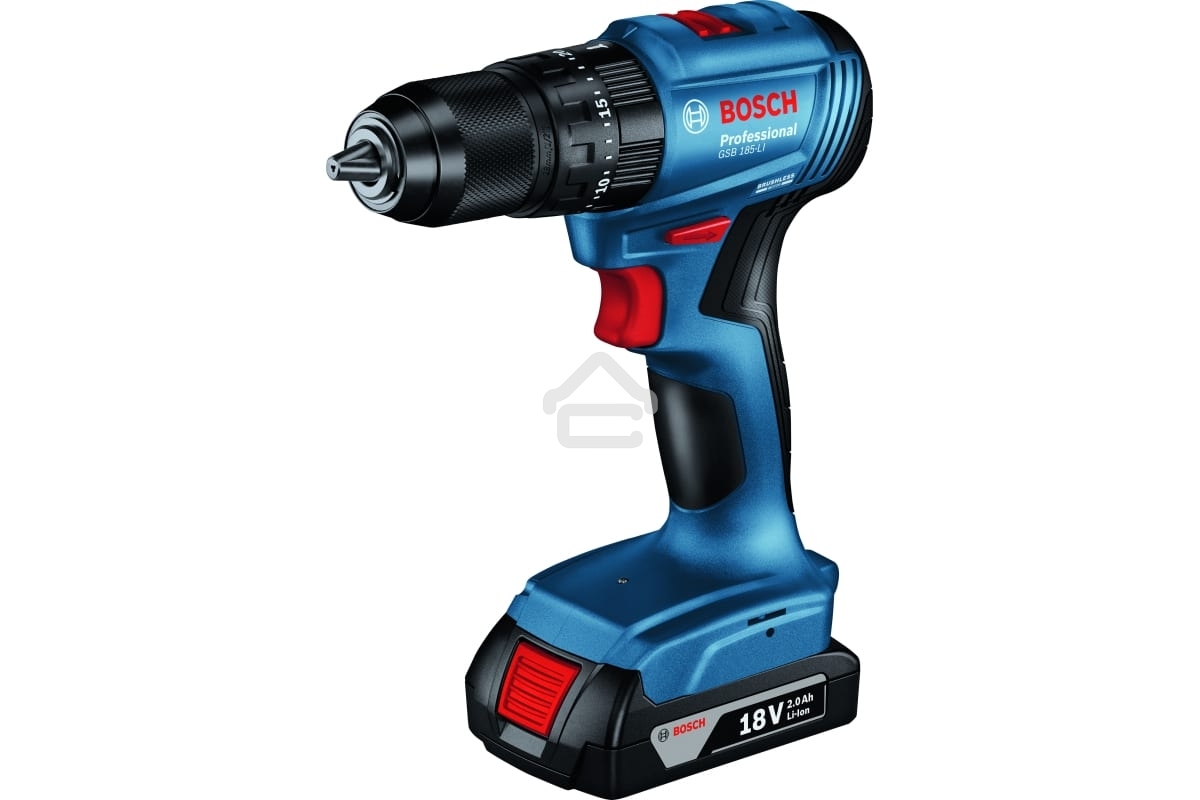 Дрель-шуруповерт Bosch GSB 185-LI 06019K3100, Аккумуляторная, 18В, 2 АКБ, Кейс