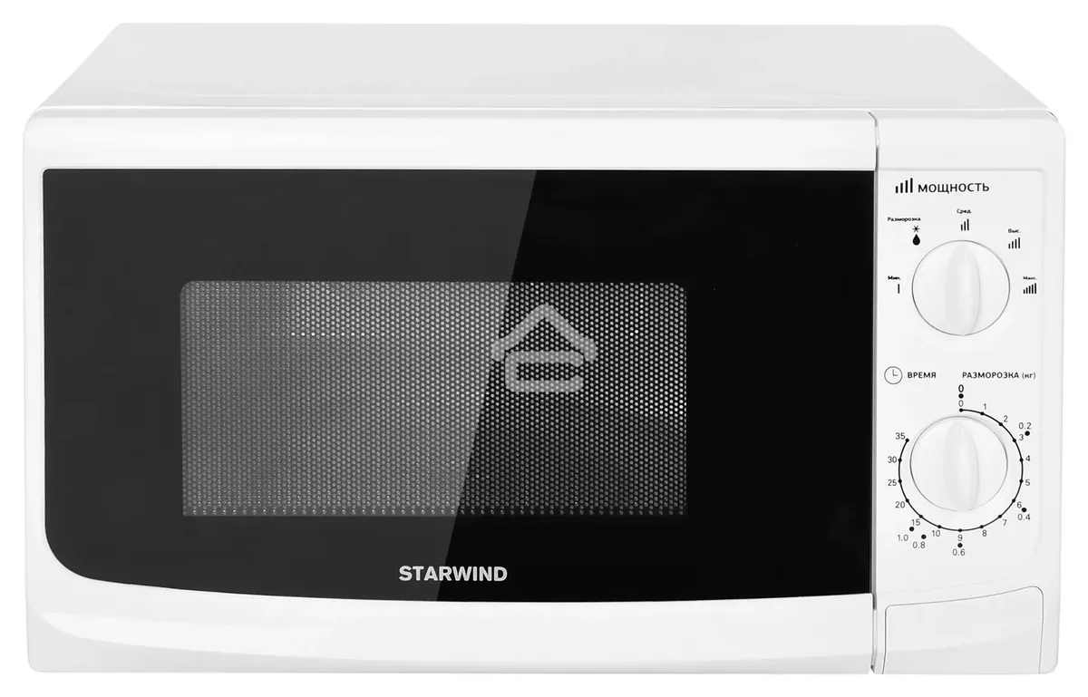 Микроволновая печь Starwind SWM5620 белый, 20 л, 700 Вт, переключатели - поворотный механизм