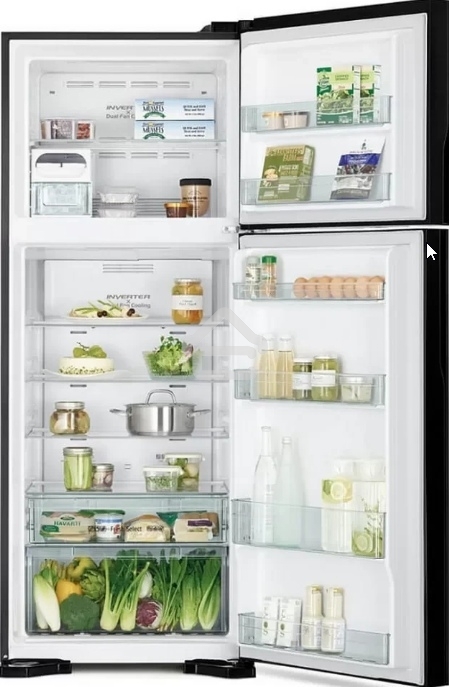 Холодильник Hitachi HRTN7489DFBBKCS черный инвертер двухкамерный 333/117л морозилка сверху, No Frost