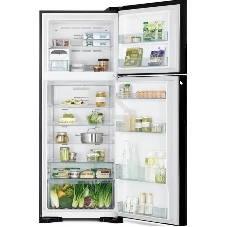 Холодильник Hitachi HRTN7489DFBBKCS черный инвертер двухкамерный 333/117л морозилка сверху, No Frost