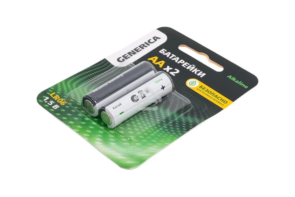 Батарейка щелочная Alkaline LR06/AA (2шт/блистер) GENERICA